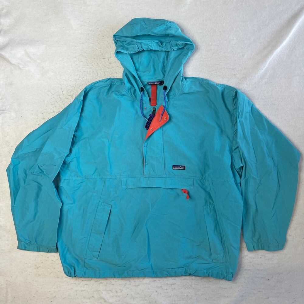 Patagonia Anorak Pullover Mens Large Blue Vintage USA Made Windbreaker